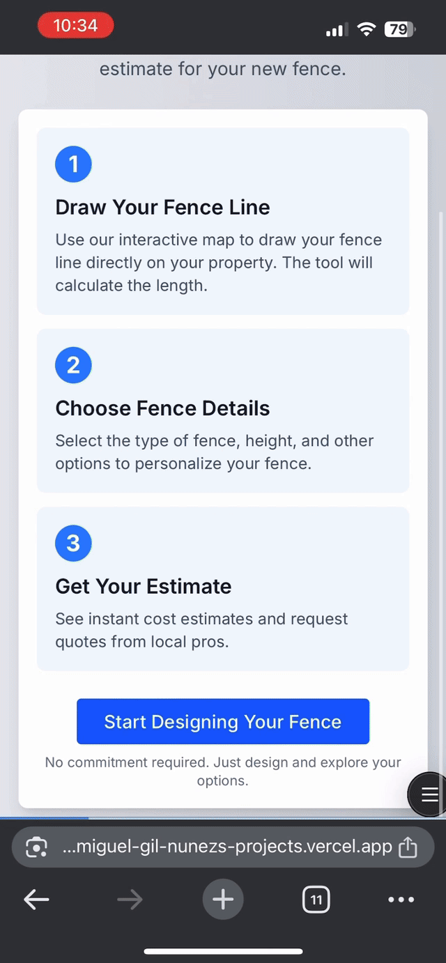 Drawing fence line demonstration